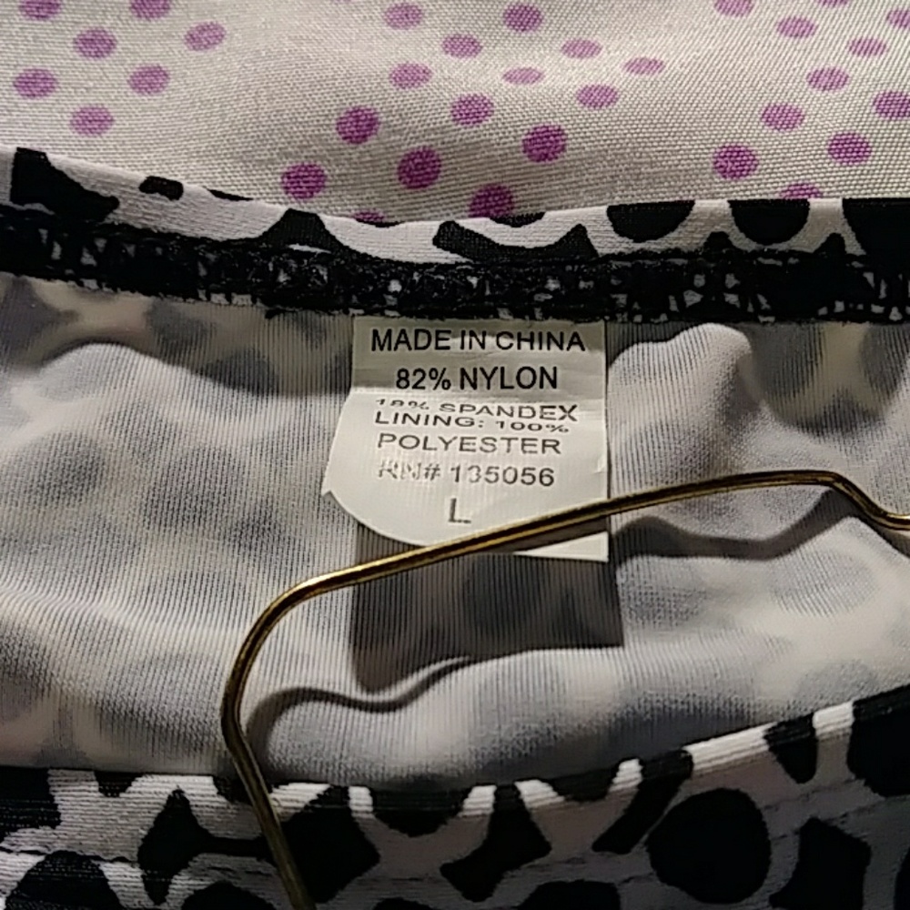 2 Pc String Bikini Black/White Print L - image 8